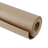 RUSPEPA Braun Kraftpapier - Natürliches Recyclingpapier, Kraftpapierrolle Ideal für Kunsthandwerk, Kunst, Kleine Geschenkverpackungen, Verpackung, Post, Versand und Pakete - 61 cm x 30 m