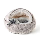 CATISM Katzenbett Flauschig Katzendecke, 50cm Gemütlich Katzenbett für große Katzenkätzchen Washbar KuscheIn Hundebett Hundehaus Weiche Bequeme Kaffee