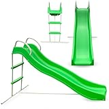 HyperMotion Gartenrutsche HYP1 mit Leiter - Freistehende Kinderrutsche für Außenbereich, 185cm Länge, UV-beständig, max. 45kg Belastung - Für Kinder ab 3 Jahren (Grün)