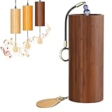 Klangspiel aus Bambus, Meditationsglocken für draußen, Zen, Windspiel als Dekoration für Zuhause, Yoga, Tiefenklang-Heilinstrumente, Glockenspiel (Nussbaum)