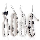 Yamobi 4 Stück y2k handyanhänger,Handy Kette Kurz,Klassischer Handyanhänger, Anhänger für Handyhüllen,Schlüsselanhänger-Armband für Kamera,Schlüsselanhänger