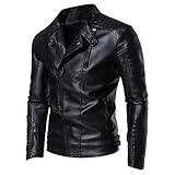 Pohullan Herren-Motorrad-Rennanzug, Lederjacke für Business, Freizeit, Rennsport, Biker-Ausrüstung, Rot, Schwarz , XL