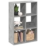 KTHLBRH Moderner Raumteiler Bücherregal mit geometrischem Design – 6 Würfelfächer Stauraum für Bücher und Deko, Holzwerkstoff Regal als Raumtrenner für Wohnzimmer, Büro, Schlafzimmer