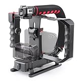 Zeadio Tripel Zubehörschuh Handheld Stabilisator mit Smartphone Video Rig, Video Aktion Handgriff Griff für Allen Kamera, Action-Kamera, DSLR und Smartphones