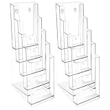 Generisch Acryl Broschürenhalter - Transparenter Organizer Aus Acryl Mit 5 Ebenen - 2 Stück Dreifach Broschürenhalter Ständer | Für Karten Dokumente Büro Empfangsbereich Lobby Messe Bibliothek Bank