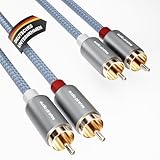 audio pirates Cinch-Kabel 2x2 RCA-Kabel (0,5 m) – Koaxiales Audio-Kabel mit 24 K vergoldeten Steckern, OFC-Kupfer & doppelter Abschirmung – Lautsprecherkabel für Subwoofer, Auto, HiFi & Studio