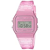 Casio Damen Digital Quarz Uhr mit Resin Armband F-91WS-4EF, Rosa
