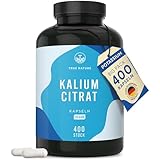 Kalium Potassium – 2.222mg pro Tag – 400 Kapseln – Kaliumcitrat mit 800mg elementarem Kalium – 6 Monate Vorrat – Hergestellt & laborgeprüft in DE – Vegan, ohne Zusätzen – TRUE NATURE