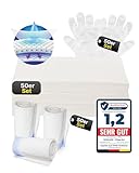 Wohlmed 50er Set dichte Toilettenbeutel und saugstarke Einlagen, inkl. 50 Paar Handschuhe, reißfest und auslaufsicher, hygienisch und geruchsbindend ideal für Bettpfanne, Toilettenstuhl und Camping