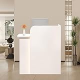 Empfangstheke,Rezeption Desk,Theke Kosmetikstudio,Empfangstresen Counter klein,Modern Messetheke,Rezeptionstheke,Holz Verkaufstresen Empfangstisch,Tresen Bar mit Schubladen,für Büro,Salon(Wit,60X45X10