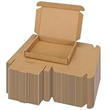 PHAREGE Versandkartons aus Karton, 17,8 x 12,7 x 2,5 cm, Braun, 100 Stück, mit Schlaufenschloss, zum Verpacken von Geschenken, für kleine Unternehmen, Geschenkboxen aus Karton