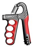 Verstellbarer Hand Grip Trainer mit Zähler – 5–100kg Unterarm- & Handgelenkstrainer, Mechanischer Handmuskeltrainer für Krafttraining, Reha, Klettern, Fitness & Stressabbau (Rot)