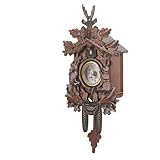 Ipetboom Retro Holz Kuckucksuhr Wanduhr mit Leise und Batterielos Dekorative Wandkunst für Wohnzimmer Büro Schlafzimmer Vielseitige Vintage Wanduhr aus Stabilem Holz