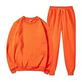 Herren-Trainingsanzug-Set Sommer – Herren-Sweatanzug mit Rundhalsausschnitt, langärmeliges Sweatshirt, Trainingsanzug und Jogginghose, Bündchen, lässiges Sweatanzug-Set mit Taschen, Anzugkleidung für