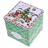 KONTONTY Kasten Weihnachtliche Blechdose quadratisch Weihnachten klare Bevorzugungsboxen Keksdose storage boxes aufbwahrungs-box Behälter für Weihnachtsplätzchen süßer Behälter Weißblech