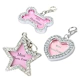 générique Mini-niedliches Tier-ID-Etikett, Namensschild, Adress-Anhänger, zum Basteln, für Hunde, Welpen, Anti-Verlust, Karte für Tiere, 3-teilig, Mode und Schönheit