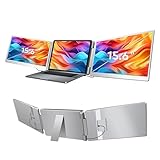 docooler S10 Laptop-Bildschirmverlängerung 15,6 Zoll IPS Dreifach-Monitor für 12-18,5 Zoll Laptop-Erweiterung, zusammenklappbar und drehbar mit Ständer