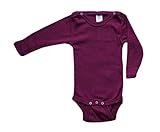 Engel Baby Body Langarm, 70% Wolle (kbT) und 30% Seide, Natur (62/68, Orchidee)