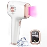 IPL Geräte Haarentfernung mit Kühlung Funktion 999.999 Lichtimpulse,Schmerzfreie Laser Haarentfernungsgerät 9 Energiestufen für Gesich Bikinibereich Körper
