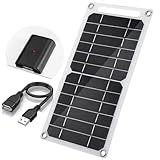 Aocoray Mini-Solarpanel, 5 V, 6 W, tragbar, 5 Volt, 6 Watt, hocheffizient, monokristallines Solarmodul-Ladegerät mit 140 cm Kabel für Handy, Powerbank, Kamera, Ventilator, Campinglaterne usw.