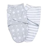 Lilly and Ben® Pucksack 2er Set I Baumwoll-Puckdecke in S (0-3 Monate) und L (3-6 Monate) I Baby mühelos pucken I atmungsaktives Pucktuch mit weichen & verstellbaren Klettverschlüssen