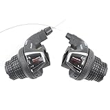 XIONGXIAOZHI 1 Paar Schalthebel RevoShift Drehgriffschalter 6 speed Schaltwerk Umwerfer für Mountainbike MTB (Schwarz)