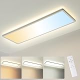 LEZOE LED Deckenleuchte dimmbar mit Fernbedienung 58x20x2.8cm, 23W 3000LM (136Lm/W), 2700K-6500K Deckenlampe dimmbar LED Bürodeckenleuchte Panel für Küche Wohnzimmer Schlafzimmer Badezimmer Rechteckig