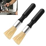 2 Stück Barista Pinsel, Reinigungspinsel Kaffeepinsel, Kaffee Pinsel, Kaffeebürste Reinigungsbürste Kaffeepulver Für Kaffeemühlen Espressomaschine Barista Zubehör Küchenpinsel, Naturborsten