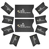 RFID-blockierende Hüllen und 2 x Reisepasshüllen, RFID-Hüllen, schwarzer Kreditkartenschutz, Diebstahlschutz, RFID-Blocker, Kartenhüllen für Kreditkarten, passend für Taschen und Geldbörsen, 8 Stück