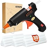 Crenova Feuerfest Heißklebepistole mit (130 * 7mm) 30pcs Klebestick Heißklebesticks, Klebepistole für DIY Kleine Handwerk und schnelle Reparaturen in Haus & Büro, 20Watt Mini Klebepistolen