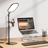 Schreibtischlampe LED Dimmbar,Augenschutz tageslichtlampe schreibtisch lampe für büro,schreibtischlampen schreibtischleuchte mit Metallbasis - streaming Licht für Beleuchtung Videokonferenz