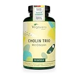 Cholin Kapseln | Einzigartig: 3 Formen | Bitartrat, Citicolin & Phosphatidylcholin | Leber - Fettstoffwechsel* | Laborgeprüft | Ohne Zusätze | Von Vegavero