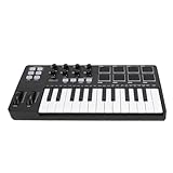 CFTGIW 25 Taste USB MIDI -Tastatur -Controller mit Integration Chord Modus Maßstabmodus 8 Hintergrundbeleuchtung Pads Arpeggiator 8 Knöpfe Musikproduktionssoftware MIDI Adaptiert die Tastatur und Ihr