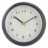 Cunlvyyds wasserdichte Wanduhr - 6 Zoll batteriebetriebene stille Duschuhr mit Saugnäpfen, Nicht tickende Badezimmeruhr für Küche, Wohnzimmer