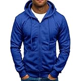 Generisch Sweatjacke Herren Mit Kapuze Kapuzenjacke - Leichtes Sweatshirts Mit ReißVerschluss Kapuzenpullover Hoodie - Einfarbig Kordelzug Sportjacke Mit Taschen Outdoorjacke Streetwear Hoodiejacke