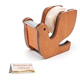 MYLERCT Klebestreifen Abroller Holz, Taubenform Tischabroller, Braun Klebebandabroller Vintage, mit Einer Rolle Klebeband, klebebandabroller, für Büro, Schule, Zuhause