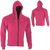 Vaster Moto Damen-Motorrad-Hoodie aus Fleece, Kapuzen-Motorradjacke mit Panzerung für Damen, Motorrad, rosa, Kapuze, abnehmbar, Aramidfaser (DE/NL/SE/PL, Alphanumerisch, L, Regular, Regular, Rosa)