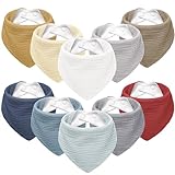 Susurration Lätzchen Baby Musselin für Junge und Mädchen,Halstuch Sabberlätzchen Baby Verstellbare 10 Stück(Graublau)