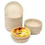 UHETLET 50 Stück Tartelette förmchen papier 10 cm Durchmesser mini Muffins Papierförmchen Kuchenform rund papier Kastenform Kuchen Antihaftbeschichtet Tartlettförmchen Papier für Kleines Brot Muffins