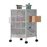 Großer Vogelkäfig mit Spielplatte und Ständer für Papageien, Sittiche, Nymphensittiche und Sittiche – Zimmervoliere für kleine bis mittelgroße Vögel