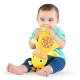 Bright Starts, Plüschtier und Zahnungshilfe, Giraffe - aus Knistermaterial zum Kuscheln, Beißen und Spielen, gelb, 12348