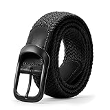 JasGood Elastischer Gürtel Herren,Unisex Stoffgürtel Geflochtener Stretchgürtel Dehnbarer Gürtel Flechtgürtel Ohne Löcher 3.3cm Breite für Lässige Hose