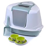 Katzentoilette Flip Corner Agave + Streuschaufel + Doppelnapf