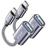 JSAUX USB C auf USB 3.0 OTG Typ C Adapter Kompatibel mit Samsung Galaxy S20 S10 S9 S8 Plus Note 10 A5 2017, Huawei P30 P20 Lite Mate 30 20 Pro, MacBook Pro 2018/2017/Air 2018 Grau