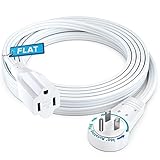 Maximm 360° drehbares Verlängerungskabel mit flachem Stecker, 3 m unter dem Teppich mit schlankem, platzsparendem Stecker-Design (weiß)