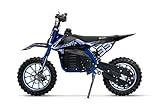 Nitro Motors Elektro Crossbike Dirtbike 1000W 36V Eco Fossa mit 10 Zoll Reifen 3 Geschwindigkeitsstufen Zündschloss Akku und Ladegerät inklusive (blau)