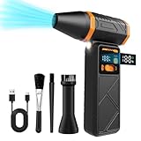 Taimimy Electric Air Duster,130000RPM Super Power Cordless Elektrische Staubgebläse,100-Gang,Unendlich Variable Geschwindigkeiten, mit Akku und Licht für Computer, Tastatur, Haus, Auto