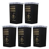 VICASKY 5 Stück Roter Tätowierabfall Behälter mit Klappdeckel Sicherer Spritzenentsorgungsbehälter Tragbar für Zuhause Büro Klinik und Haarstudio Robuste Stichabfall Sammelbox 5 Stück