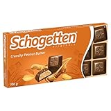 Schogetten Crunchy Peanut Butter 100g Schokoladentafel, praktisch einzeln portioniert. Ein Genuss. Stück für Stück.