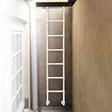 Keller-Fenster-Brunnenleiter, 1,5 m Höhe, Wandmontage, Metall, feste Dachbodenleiter, 136 kg Tragkraft, Notfall, Feuer, Kletterleiter